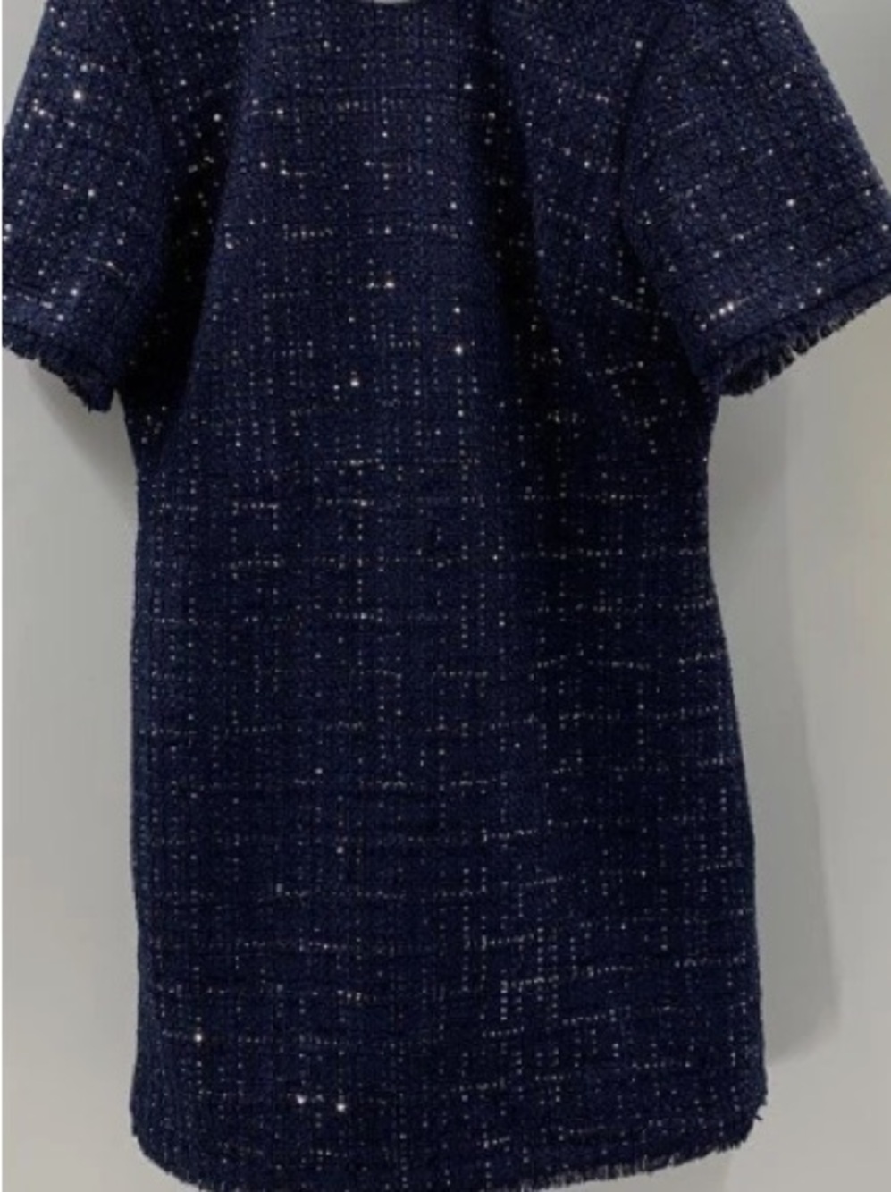 Navy Sparkle Tweed Kids Dress